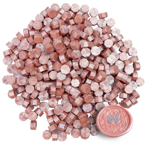Wachs Siegel Perlen, Zifospy 370 PCS Siegel Wachs Perlen für Siegel Perlen für Brief Grußkarten Wein Siegel Handwerk Herstellung Hochzeit und Party Einladungen(Rose Gold)