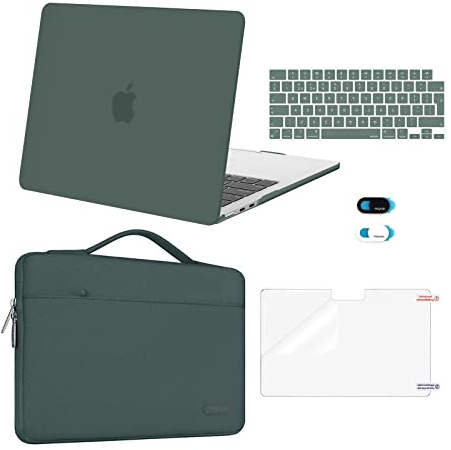 MOSISO Kompatibel mit MacBook Air 13 Zoll Hülle M5 M4 M3 M2 2026-2022 13,6 | Passgenau, Kratzfest, Hartschale&Laptoptasche&Tastaturschutz&Webcam Cover&Displayschutz A3449 A3240 A3113/2681