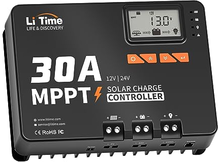 LiTime MPPT Auto DC Input Solarladeregler mit Bluetooth Adapter (24V30A MPPT Bluetooth)