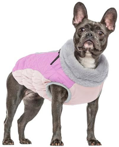 Mäntel und Jacken für Hunde, mittelgroße Hunde, Winterkleidung, Outdoormantel, verstellbar, winddicht, warme Kleidung mit reflektierenden Streifen für bessere Sichtbarkeit bei Spaziergängen (Rosa, M)