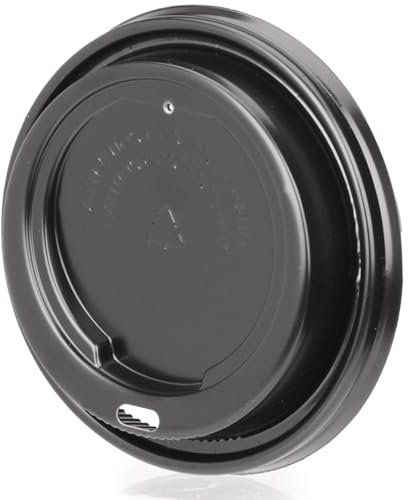Signature Coffee Cup Lids, 12/16oz, 500 Pack, Black | Sturdy quality ripple lids. Quick-snap. Fits all single and double wall paper cups. For hot drinks.