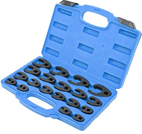 Lot de 19 clés à écrou évasé, clé métrique en acier CrMo 832 mm avec boîte à outils