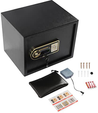 GMSLuu Tresor Feuerfest mit Feuerfest Wasserdicht Geldtasche Digitaler Heimtresor Wandtresor Möbeltresor für Munition Waffen Bargeld Schmuck A4 Dokumente Medikamente (30L), ZUFX-O7