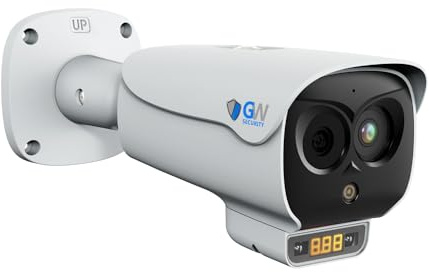 GW Security GW68-5617TMIC Caméra de sécurité thermique bi-spectre 5 MP Audio bidirectionnel PoE avec fumeur, flamme, point de feu, détection intelligente humaine et véhicule et 10 fonctions AI