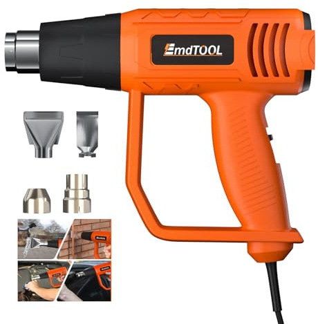 2000W Heat Gun, Professional Hot Air Gun with Dual Heat Settings 300℃- 600℃, 1.5s Fast Heating Handheld Heat Gun for Paint Stripping, Crafts, Resin, Orange