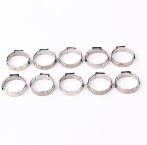 Sencoday for 100PCS 1/2 PEX 17.5mm Stainless Steel Clamp Cinch Rings Crimp Pinch Fitting