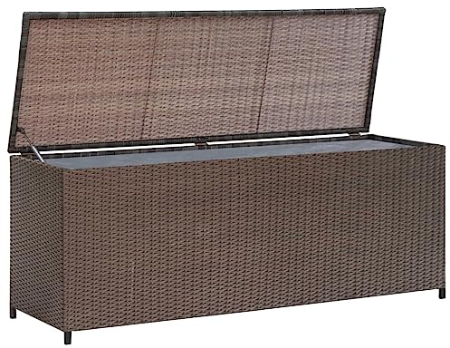 Willood Garten-Auflagenbox Braun 120x50x60 cm Poly Rattan