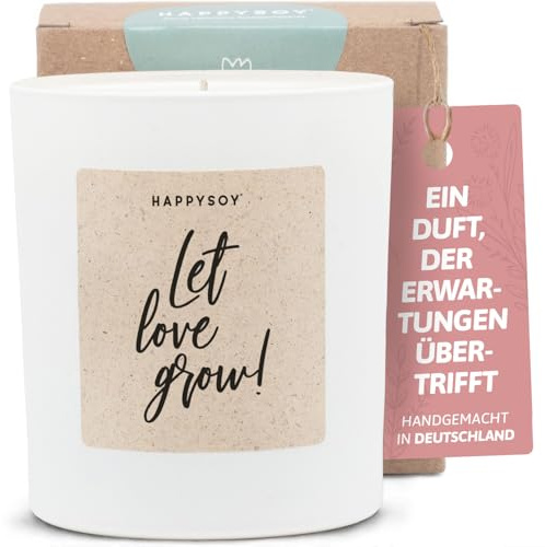 Geschenke zur Hochzeit - Duftkerze mit Spruch - Hochzeitsgeschenk, Hochzeitskerze, Kreatives Geschenk, Liebe - Handgemachte Kerze - Sojawachs - Weiß