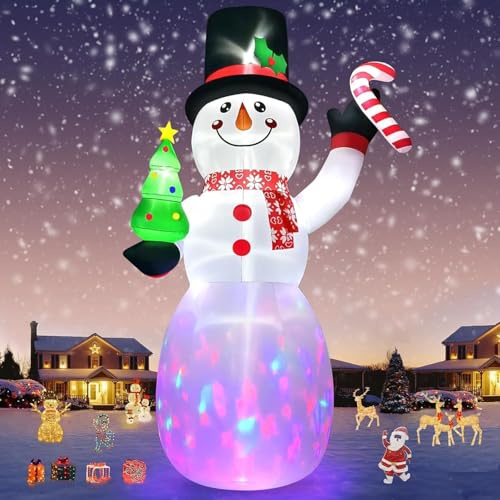 Kalolary 20 FT Weihnachten aufblasbare Schneemann Weihnachten im Freien Dekorationen, Blow Up Yard mit eingebauten rotierenden LEDs für Indoor Large Outdoor Decor (Riesiger Schneemann)