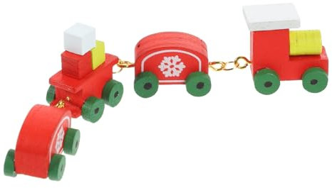 LALADEFIEE Mini Train Christmas Tree Train Christmas Train Conveyor Belt Toy Xmas Tree Train Electric Railway Train Christmas Express Train Christmas Dollhouse Miniatures Mini Toys Wooden Red