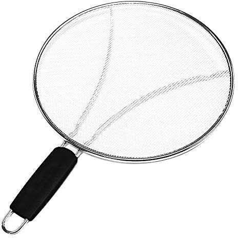 Edelstahlfett Splatter -Bildschirm - 13 Zoll Bratpfanne Wache |Stop 99% heißes Ölspritzer |Küchenpfanne Deckel zum Schutz von Verbrennungen - Behalten Sie die saubere Küche mit Eisenpfanne Deckel auf