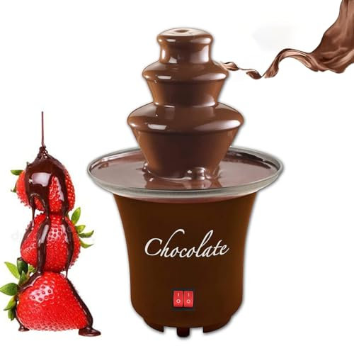Electric Chocolate Fountain Machine, 3-Tier Chocolate Fondue Fountain, 1.5-Pound Capacity, Easy to Assemble, Perfect for Parties, Weddings, Birthdays, and Events