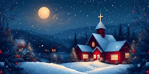 Malen Nach Zahlen Erwachsene, DIY Handgemalt Ölgemälde Kit für Anfänger und Erwachsene Kinder mit 3-Pinseln und Acrylfarbe, Kreatives Geschenk Home Deko, Ohne Rahmen 50x100 cm Weihnachten Haus K-421