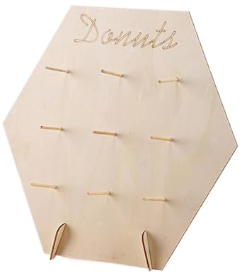 Donut Présentoir en Bois, Support De Beignet Réutilisable, 9 Trous Donut Stand pour Mariage Anniversaire Fête Anniversaire Restaurant