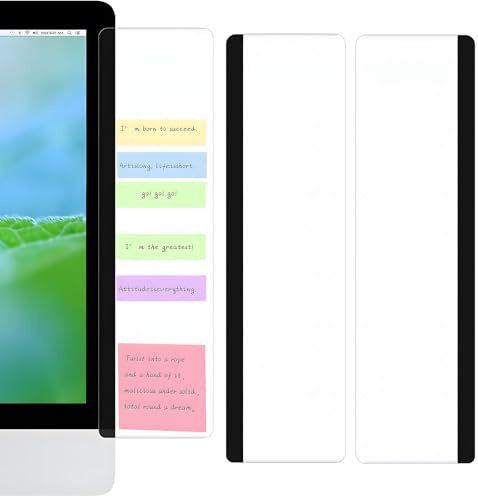 KAIYAYA 2 Pezzi Accessori da Scrivania, Monitor Memo Board Scrivania, Trasparente Monitor Memo Board in Acrilico Accessori Ufficio, Memoboard Cancelleria Ufficio per Donne e Uomini (28 x 7,7 cm)