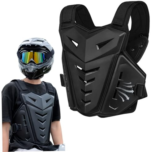 Motorradpanzerung Stoßdämpfer Absorptionsmoturpanzerweste Verstellbarer Brust Atmungsfreier Brustschutz Beschützer Dirtbike-Ausrüstung für Männer Mountainbike Rennen im Gelände, Weste, Motorrad
