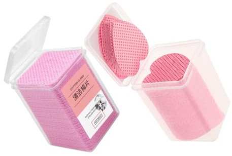 Happyyami 400 Stück Fusselfreie Nagelreinigungspads aus Saugfähiger Baumwolle Acetonfreie Nagellackentferner Tücher für Acryl und Gelnägel Kompakt für Reisen mit Aufbewahrungsbox