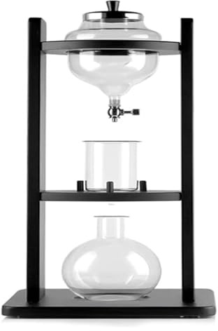 Cafetière à Siphon, Machine à Café à Siphon, Théière goutte-à-goutte avec débit d'eau réglable, filtre en acier inoxydable, carafe en verre for café ou thé