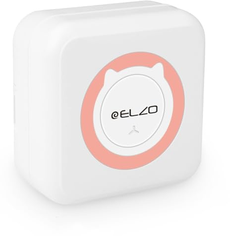 ELZO Etikettendrucker Bluetooth Selbstklebend mit 6 Etiketten für Kleine Unternehmen,Home Office Organisation mit Handy & PC