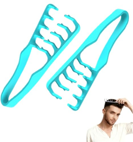 pettine per texture,2pcs Pettine per acconciatura da uomo,pettine capelli uomo,con denti larghi, pettine volumizzante, per uomini e donne, accessorio per la cura del parrucchiere-Green||2pcs