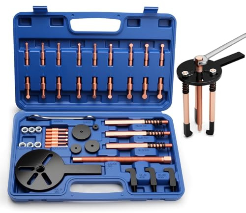 EUUEKathy 36 in 1 Bearing Puller Set, Inner Outer Bearing Disassembly Puller with 3 Jaw Puller Hooks, Multifunctional Bearing Removal Tool for Motorbikes Car, Bearing Disassembly Gear Puller (Blue)