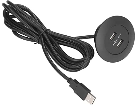Presa per caricabatterie USB con montaggio a incasso, presa di corrente da incasso a doppia porta per divano e mobili, stazione di ricarica domestica integrata (Nera)