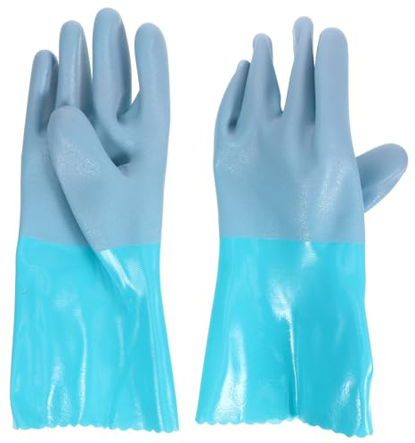 Yardenfun Guanti da Lavoro da Uomo Impermeabili Antiforatura per Pulizia Pesce e Frutti di Mare con Presa Antiscivolo, Guanti Protettivi per Acquari Marini e Cucina, Breve Versione
