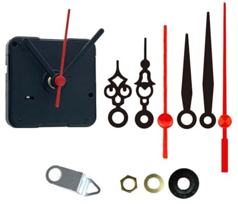 NEIQIUWING Ljudlöst urverk med 4 korta visare för individuella klockprojekt och reparationer. Batteridriven (AA).