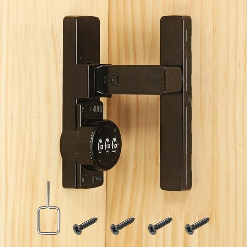 PATIKIL Serratura A Combinazione Meccanica Senza Chiave A 90 Gradi Per Porte Scorrevoli Armadi E Finestre Con Password A 3 Cifre Colore Nero