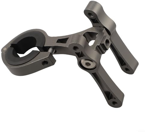 Allthingstore Porta borraccia in lega di alluminio per bicicletta, adattatore a doppia gabbia, per un montaggio sicuro sul manubrio, reggisella e telaio con angolo regolabile (grigio)