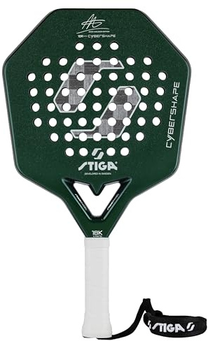 STIGA Padelracket 18K X Hard Cybershape Adam Axelsson Edition - Extra hårt, kraftfullt Cybershape-racket designat av Adam Axelsson - För bättre kontroll i det snabba, offensiva spelet