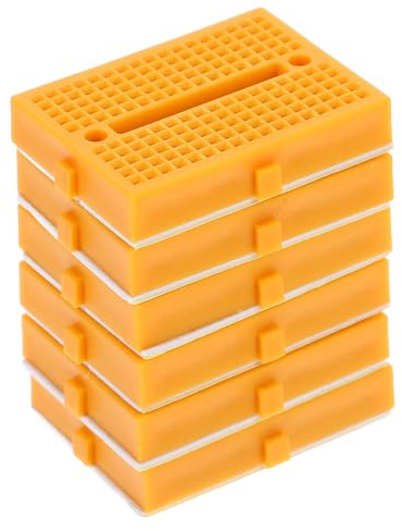 FENICAL Solderless Breadboards Portable Design Abs Material 6pcs Yellow Circuit Boards with 400 Tie Points Versatile Tool Breadboard Use for Electronics Projects and Experiment