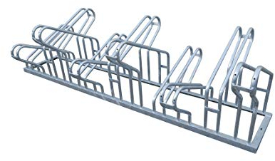 BAUZAUNWELT Fahrradständer feuerverzinkt Radeinstellung doppelseitig - Gesamtlänge: ca. 1750 mm / 2 x 5 Einstellplätze