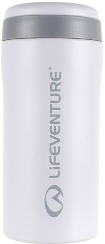Lifeventure Thermal Mug, Leakproof & Vacuum Insulated Reusable Coffee Travel Cup, Matt Light Grey, 300 ml