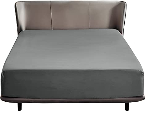 Bedsure Spannbettlaken 180x200cm Boxspringbett Topper - Polyester Mikrofasermaterial Bettlaken 180x200 cm für Matratzenhöhe bis 30 cm, Weiches Spannbetttuch Leintuch, Grau