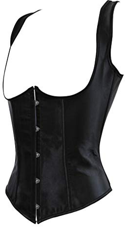Hengzhifeng Corsetto Sottoseno Gotico Donna Bustino Corsetti Carnevale (EUR 30-32,Nero)