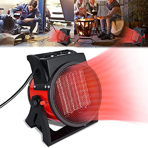 LZQ Calefactor eléctrico, calefactor eléctrico, calefactor de cerámica, ahorro de energía, con protección contra sobrecalentamiento y calentador rápido para obras, taller, garaje, apartamento, casa,