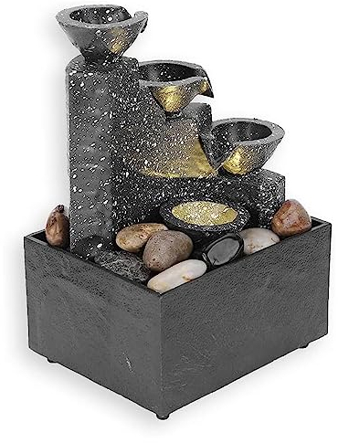 Fontana da Tavolo, Fontana da Tavolo USB Rockery Mini Cascata di Roccia Cascata Interna Caratteristica Fontana Ornamento Artigianato per Ufficio Home Decor