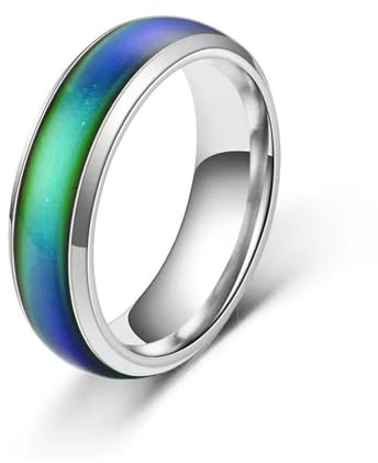 GAUEIOUR Emotion Feeling Magic Ring,Stainless Steel Ring for Women, Mood Sensitive Warm Color Changing Rings,Fashion Colorful Couple Rings