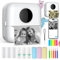 HuiJuKeJi Mini Drucker, Taschendrucker, Mini Fotodrucker für Smartphone, Sticker Drucker, Thermo Fotodrucker für Journal, Reisen Logo, Notizen, Journal, Liste, Memo (White)