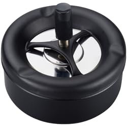 Posacenere Champ Bianco/Nero con Coperchio rotante, non fa passare gli Odori, 11cm [ 1 pezzo ]- cod. 40519042