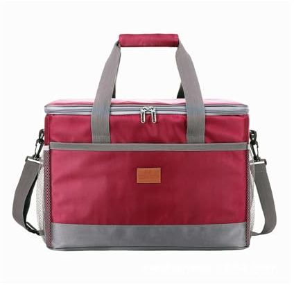 Colrid Große Faltbar Thermotasche, 36L Kühltasche, Lunchtasche, Picknicktasche, mit Verstellbaren Schultergurt, Große Kapazität, für Reisen im Freien, Strand, Camping, Wandern, Picknick (Weinrot)