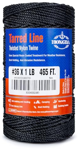 HONGDA #36 Twisted Tarred Nylon Bank Line 465 FT, 2.3mm