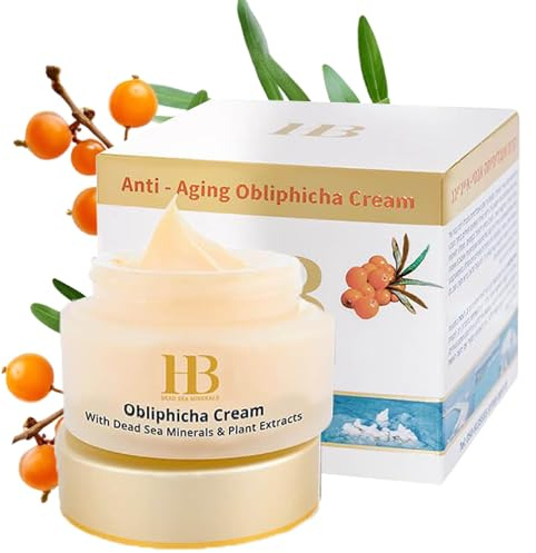 HB Dead Sea Minerals Obliphicha Crème anti-âge pour le visage - Crème raffermissante et hydratante pour le visage pour femme - Crème hydratante pour le visage et le visage pour femme - 50 ml
