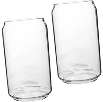 MAGICLULU 2pezzi Bicchieri di Birra Trasparenti in Vetro di Bicchieri Decorativi Anello di Estrazione Forma di Lattina per Bar Feste e Regali Resistenti e Sicuri Trattamento ad Alta