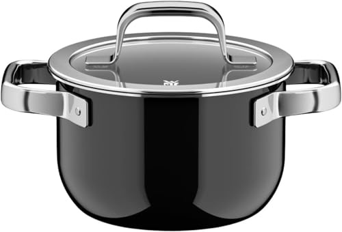 WMF Fusiontec Mineral Pro, Kochtopf mit Deckel, 16 cm, kratzfestes Material, Topf Induktion, für alle Herdarten geeignet, Made in Germany, schwarz, 0518645290