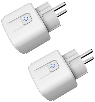 Prise Connectée WiFi 16A Intelligente - Contrôle Vocal & Application, Compatible Alexa,Google Home (2.4 GHz) - Surveillance Énergie, Minuterie,Compte à Rebours - Compatible Tuya,Smart Life,2 pcs