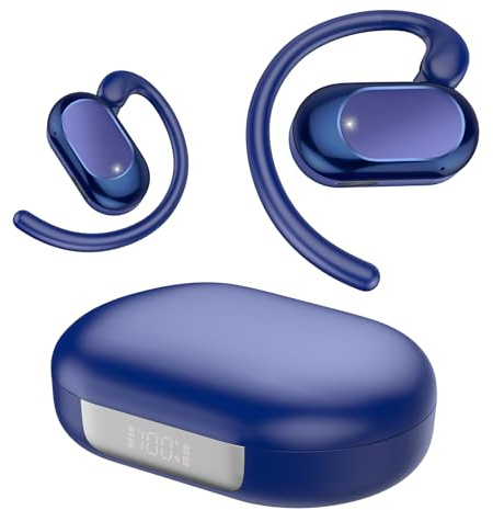 STECEi KI Übersetzer Kopfhörer, 3-in-1Bluetooth 5.4 Echtzeit Sprachübersetzer Kopfhörer Open Ear164 Sprachen mit App/6 Übersetzungsmodi, Übersetzer Ohrhörer für Geschäft, Lernen, Reisen, Blau
