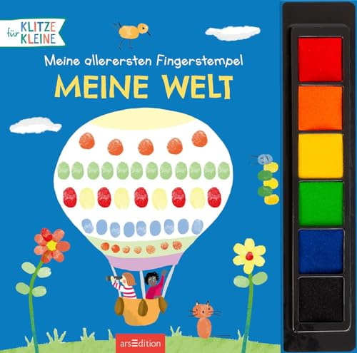 Meine allerersten Fingerstempel Meine Welt: Mit 6 Stempelfarben und bunten Vorlagen | Kreatives Malbuch mit Stempelkissen ab 3 Jahren