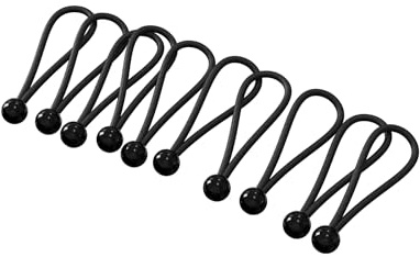 UNITEC 10 Schwarze Spanngummis/Planenspanner mit Kugel, 14 cm für Zelte, Netze, Planen, Anhängerplanen, Zeltbahnen